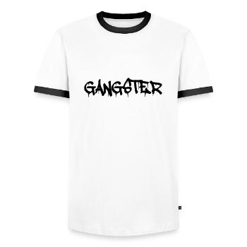 gangster - Männer Kontrast-T-Shirt - Weiß/Schwarz - Vorne - AI Model Female 172 light (172cm) & AI Model Male 178 dark (178cm)