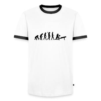 Fitness trainer - Men's Ringer Shirt - white/black - Front - AI Model Female 172 light (172cm) & AI Model Male 178 dark (178cm)