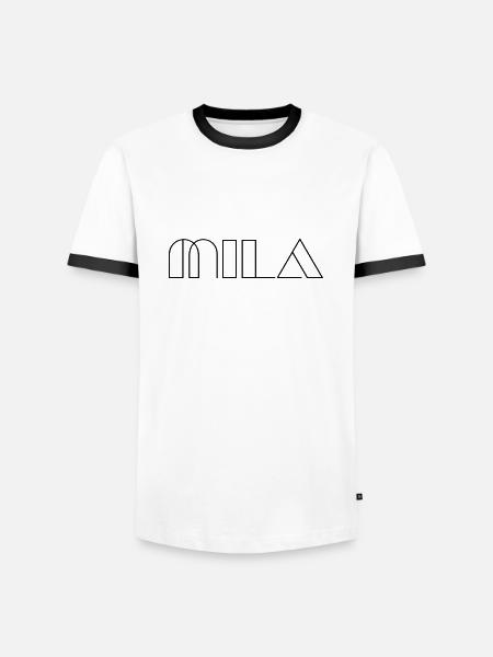 Name Mila Modern Black - Men's Ringer Shirt - white/black