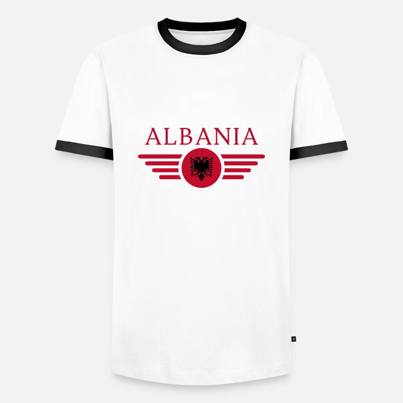 Albania - Men's Ringer Shirt - white/black