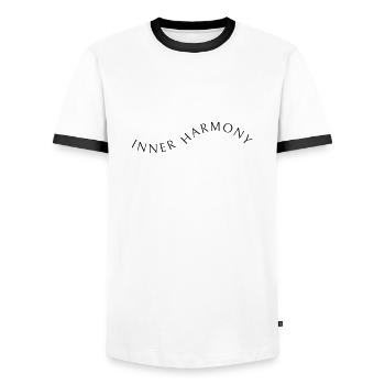 Inner Harmony - Men's Ringer Shirt - white/black - Front - AI Model Female 172 light (172cm) & AI Model Male 178 dark (178cm)