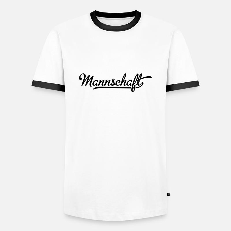 Mannschaft - Männer Kontrast-T-Shirt - Weiß/Schwarz