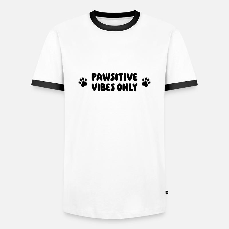 Pawsitive vibes only - Men's Ringer Shirt - white/black
