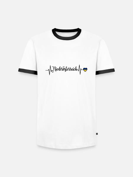 Lower Austria Pulse Heart Line - Men's Ringer Shirt - white/black
