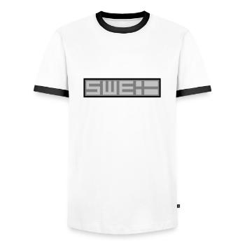 Tactique suédoise - T-shirt contrasté Homme - blanc/noir - Devant - AI Model Female 172 light (172cm) & AI Model Male 178 dark (178cm)