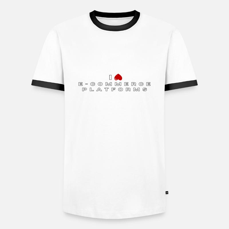 Ich hasse E-Commerce-Plattformen - Männer Kontrast-T-Shirt - Weiß/Schwarz