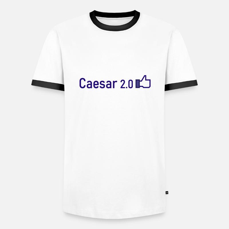 Caesar 2 0 - Männer Kontrast-T-Shirt - Weiß/Schwarz