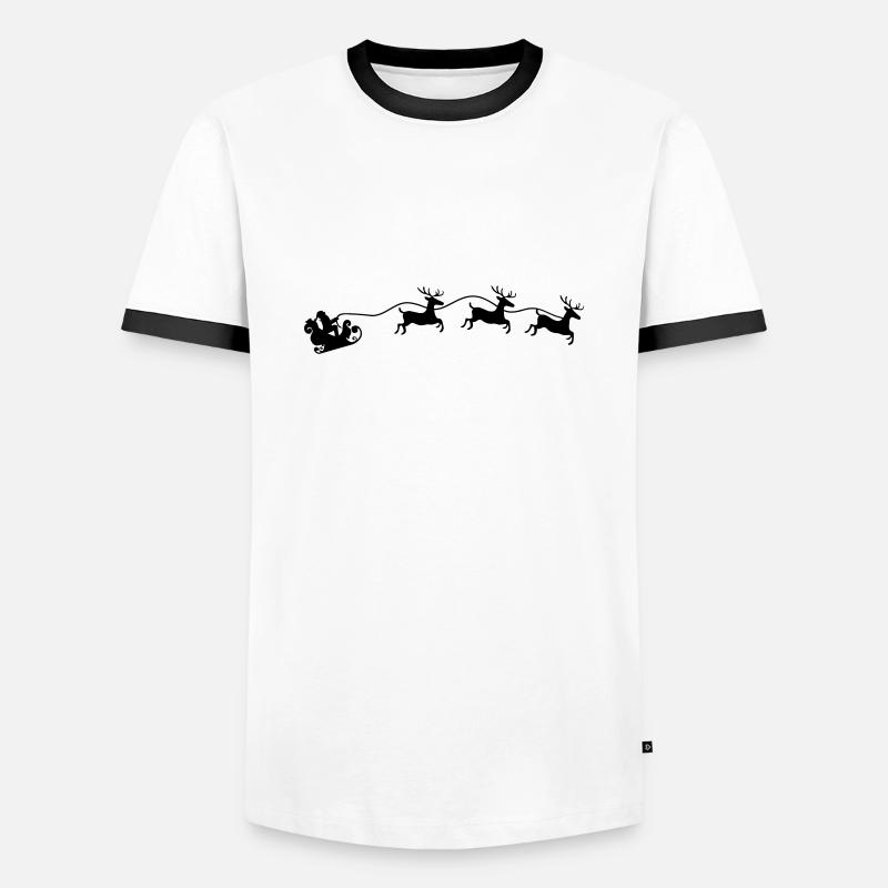 Weihnachtsmann Schlitten - Männer Kontrast-T-Shirt - Weiß/Schwarz