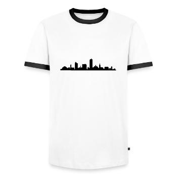 Skyline Jena - Männer Kontrast-T-Shirt - Weiß/Schwarz - Vorne - AI Model Female 172 light (172cm) & AI Model Male 178 dark (178cm)