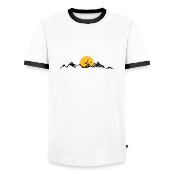 MONTAGNES Paysage Silhouette Panorama - T-shirt contrasté Homme - blanc/noir - Devant - AI Model Female 172 light (172cm) & AI Model Male 178 dark (178cm)