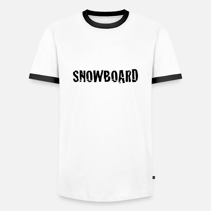snowboard - Männer Kontrast-T-Shirt - Weiß/Schwarz