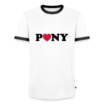 Pony heart - Männer Kontrast-T-Shirt - Weiß/Schwarz - Vorne - AI Model Female 172 light (172cm) & AI Model Male 178 dark (178cm)