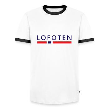 Lofoten Norden Geschenk Skandinavische Länder - Männer Kontrast-T-Shirt - Weiß/Schwarz - Vorne - AI Model Female 172 light (172cm) & AI Model Male 178 dark (178cm)