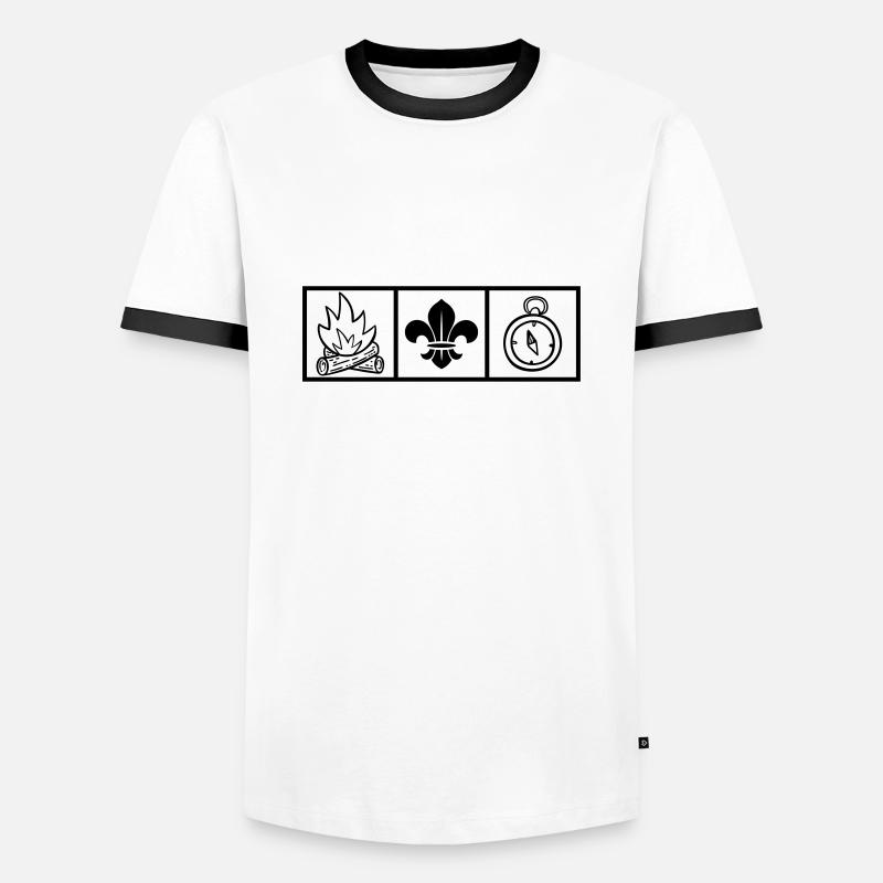 Pfadfinder / Pfadfinder - Männer Kontrast-T-Shirt - Weiß/Schwarz