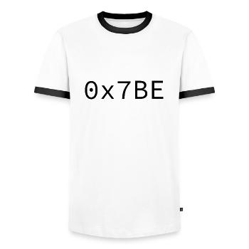 1982 Hexadécimal - T-shirt contrasté Homme - blanc/noir - Devant - AI Model Female 172 light (172cm) & AI Model Male 178 dark (178cm)