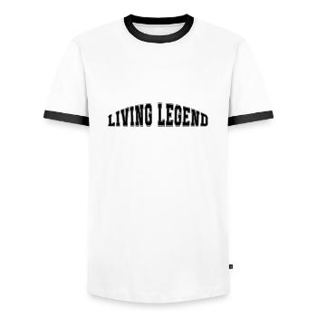Légende vivante - T-shirt contrasté Homme - blanc/noir - Devant - AI Model Female 172 light (172cm) & AI Model Male 178 dark (178cm)