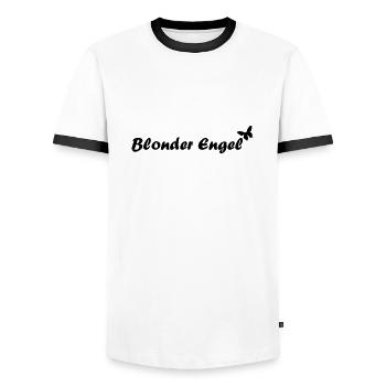 blonder engel - Männer Kontrast-T-Shirt - Weiß/Schwarz - Vorne - AI Model Female 172 light (172cm) & AI Model Male 178 dark (178cm)