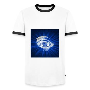 œil - T-shirt contrasté Homme - blanc/noir - Devant - AI Model Female 172 light (172cm) & AI Model Male 178 dark (178cm)