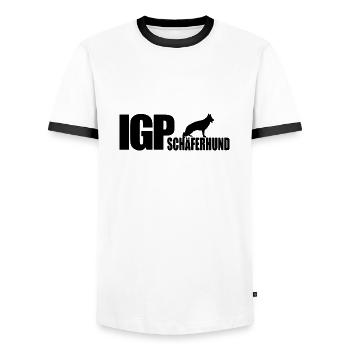 IGP SCHÄFERHUND Hundesport Hunde Geschenk Wilsigns - Männer Kontrast-T-Shirt - Weiß/Schwarz - Vorne - AI Model Female 172 light (172cm) & AI Model Male 178 dark (178cm)