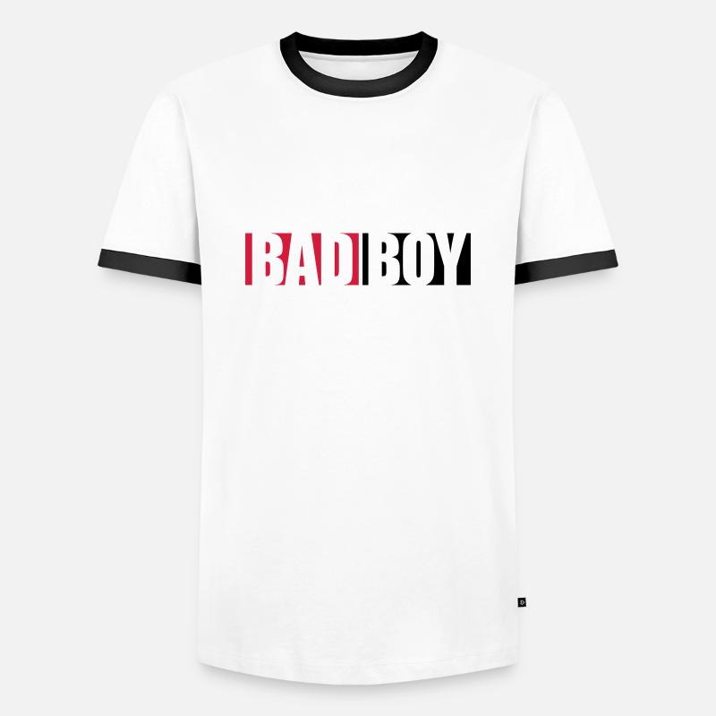 Text Bad Boy - Men's Ringer Shirt - white/black