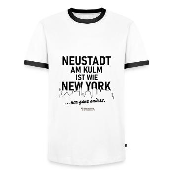 Neustadt am Kulm ist wie New York - Männer Kontrast-T-Shirt - Weiß/Schwarz - Vorne - AI Model Female 172 light (172cm) & AI Model Male 178 dark (178cm)