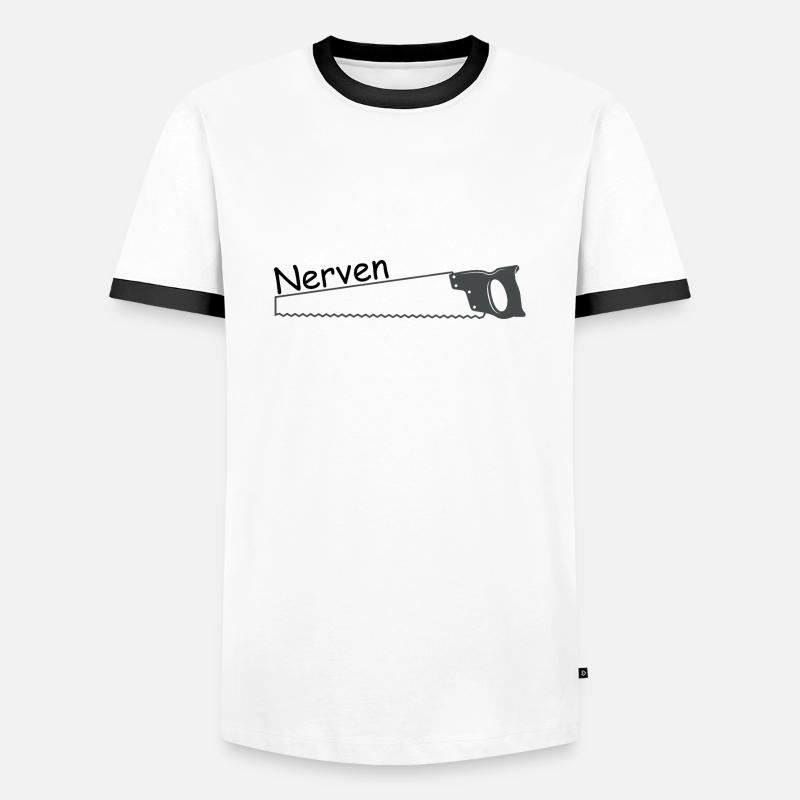 Nervensäge - Männer Kontrast-T-Shirt - Weiß/Schwarz