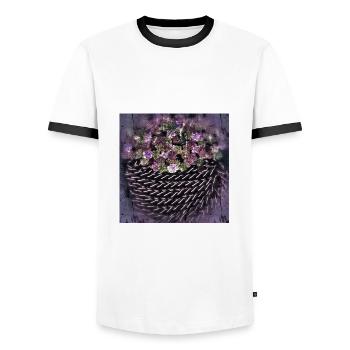 Rose - T-shirt contrasté Homme - blanc/noir - Devant - AI Model Female 172 light (172cm) & AI Model Male 178 dark (178cm)