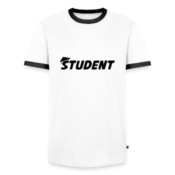 student - Männer Kontrast-T-Shirt - Weiß/Schwarz - Vorne - AI Model Female 172 light (172cm) & AI Model Male 178 dark (178cm)