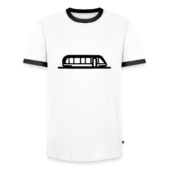 tRAIN - T-shirt contrasté Homme - blanc/noir - Devant - AI Model Female 172 light (172cm) & AI Model Male 178 dark (178cm)
