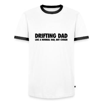 Driftender Vater: Cooler als ein Normaler Vater - Männer Kontrast-T-Shirt - Weiß/Schwarz - Vorne - AI Model Female 172 light (172cm) & AI Model Male 178 dark (178cm)
