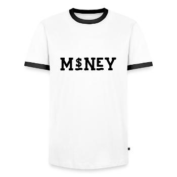 Argent - T-shirt contrasté Homme - blanc/noir - Devant - AI Model Female 172 light (172cm) & AI Model Male 178 dark (178cm)