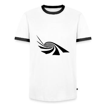 Vector Spiral - Men's Ringer Shirt - white/black - Front - AI Model Female 172 light (172cm) & AI Model Male 178 dark (178cm)