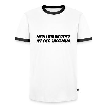 Mein Lieblingstier Ist Der Zapfhahn - Männer Kontrast-T-Shirt - Weiß/Schwarz - Vorne - AI Model Female 172 light (172cm) & AI Model Male 178 dark (178cm)