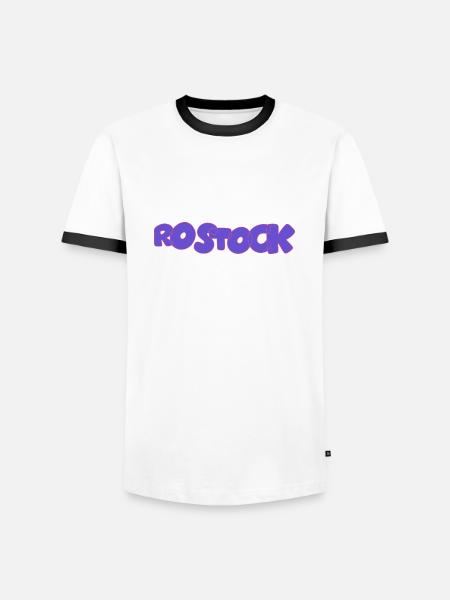 Rostock - Männer Kontrast-T-Shirt - Weiß/Schwarz