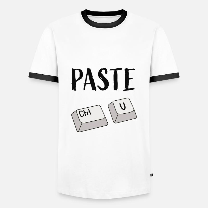 Ctrl V Insert - Men's Ringer Shirt - white/black