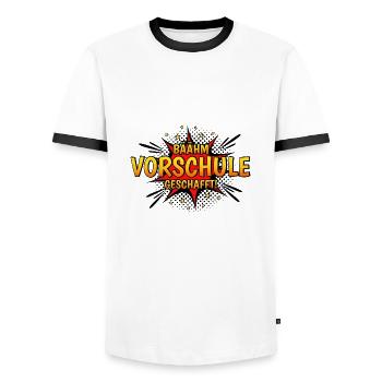 Vorschulkind Verabschieden Kindergarten Vorschule - Männer Kontrast-T-Shirt - Weiß/Schwarz - Vorne - AI Model Female 172 light (172cm) & AI Model Male 178 dark (178cm)