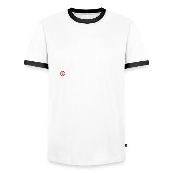 Kühlungsborn roter Anker - Männer Kontrast-T-Shirt - Weiß/Schwarz - Vorne - AI Model Female 172 light (172cm) & AI Model Male 178 dark (178cm)