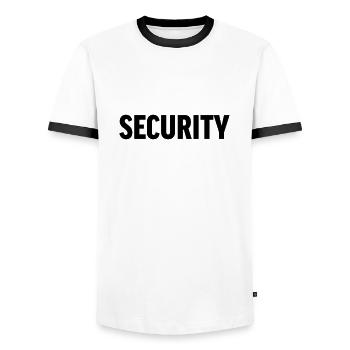 Security - Men's Ringer Shirt - white/black - Front - AI Model Female 172 light (172cm) & AI Model Male 178 dark (178cm)