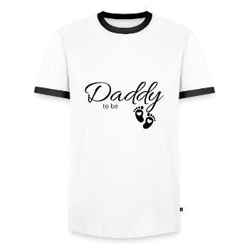 Daddy to be - Men's Ringer Shirt - white/black - Front - AI Model Female 172 light (172cm) & AI Model Male 178 dark (178cm)