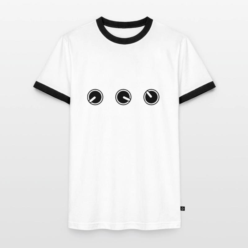 round circle turn loudness button knobs switch pla Men's Ringer Shirt