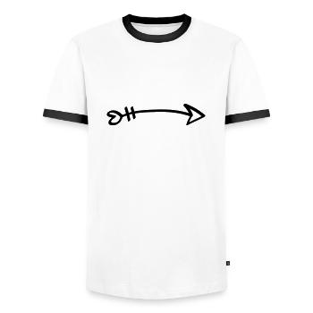 Liebespfeil - Herz Pfeil Liebe Amor Verliebt comic - Männer Kontrast-T-Shirt - Weiß/Schwarz - Vorne - AI Model Female 172 light (172cm) & AI Model Male 178 dark (178cm)