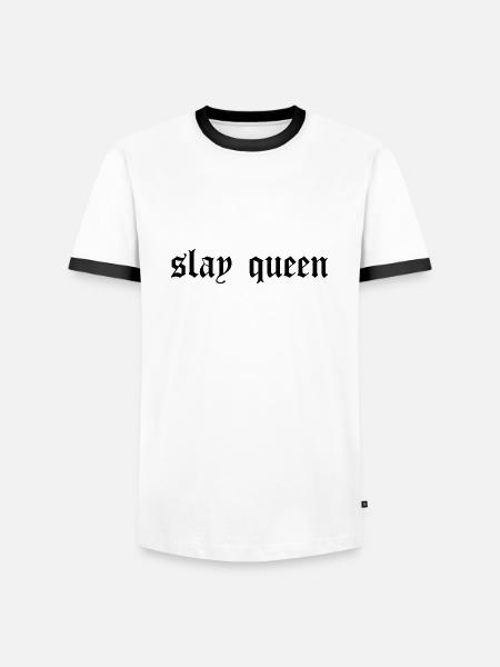 SLay queen - Men's Ringer Shirt - white/black