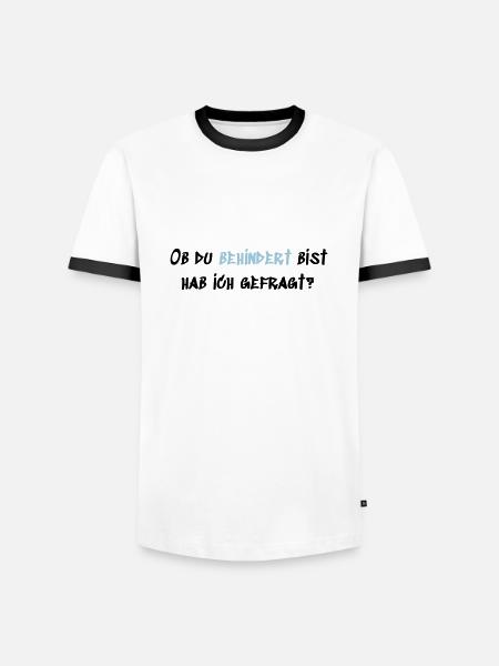 Behindert - Männer Kontrast-T-Shirt - Weiß/Schwarz