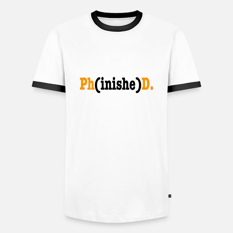 Phinished Phd Student Geschenk - Männer Kontrast-T-Shirt - Weiß/Schwarz