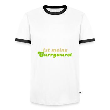 Salat ist meine Currywurst - Men's Ringer Shirt - white/black - Front - AI Model Female 172 light (172cm) & AI Model Male 178 dark (178cm)