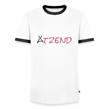 Ätzend - Männer Kontrast-T-Shirt - Weiß/Schwarz - Vorne - AI Model Female 172 light (172cm) & AI Model Male 178 dark (178cm)