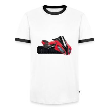 S1000RR - Männer Kontrast-T-Shirt - Weiß/Schwarz - Vorne - AI Model Female 172 light (172cm) & AI Model Male 178 dark (178cm)