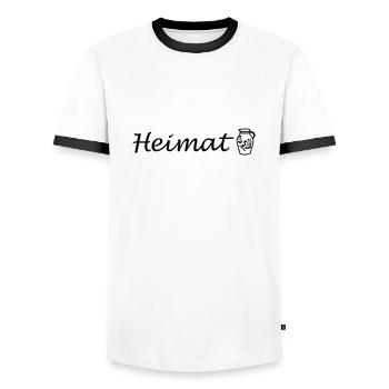 Heimat Bembel #FrankfurtLiebe #069 - Männer Kontrast-T-Shirt - Weiß/Schwarz - Vorne - AI Model Female 172 light (172cm) & AI Model Male 178 dark (178cm)