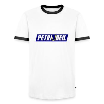 Hameçon Petri Heil - T-shirt contrasté Homme - blanc/noir - Devant - AI Model Female 172 light (172cm) & AI Model Male 178 dark (178cm)