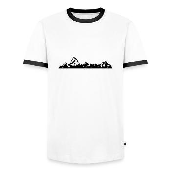 schweiz - matterhorn - zermatt - schweizer berge - Männer Kontrast-T-Shirt - Weiß/Schwarz - Vorne - AI Model Female 172 light (172cm) & AI Model Male 178 dark (178cm)